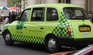 bright green cab