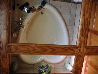 hot tub viewed from overhead mirror