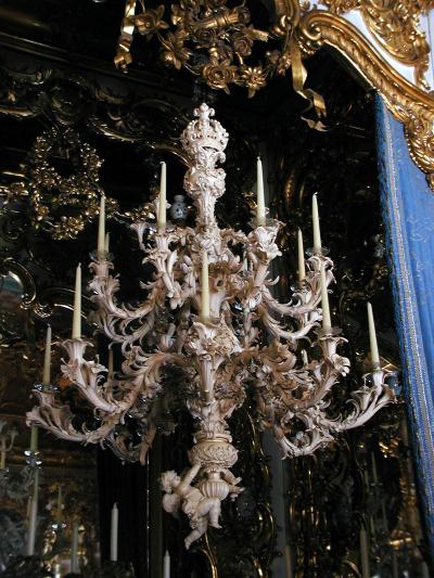 pure ivory chandelier, linderhof, bavaria