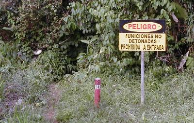warning sign off achiote road